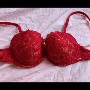 VS miracle bra balconet rose red push-up bra 34d